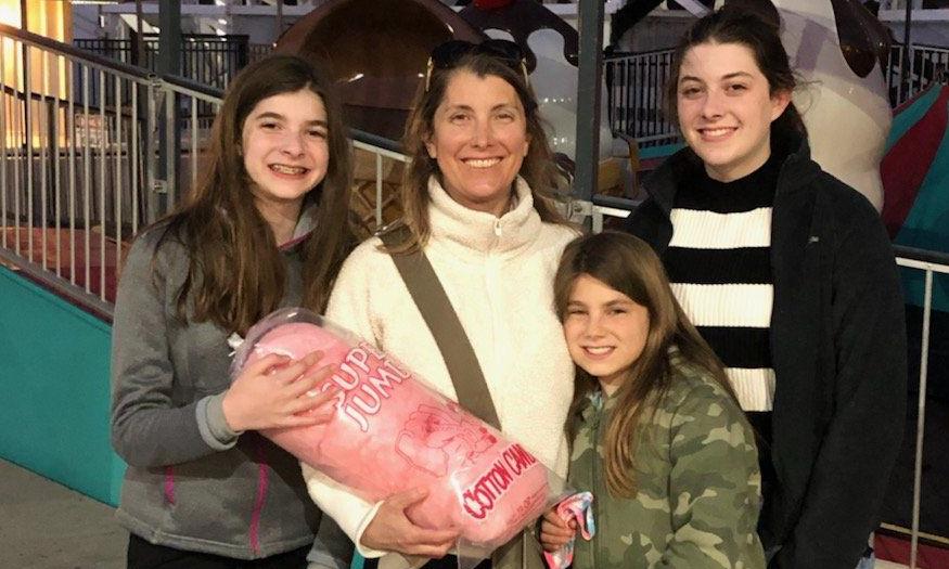 The Davis family on vacation in late March in San Diego